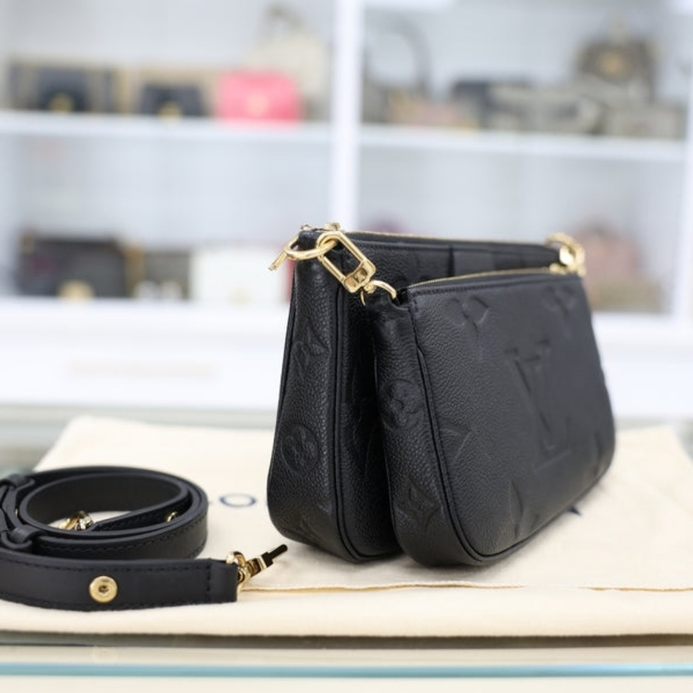 Louis Vuitton Multi Pochette Monogram Empreinte Leather Bag In Black - Picture 5 of 7